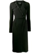 Philipp Plein Button Embellished Midi Dress - Black