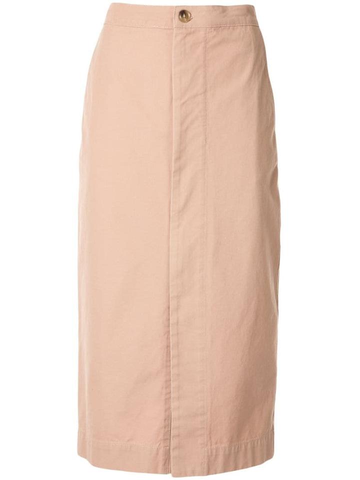 Bassike Zip Front Canvas Skirt - Pink