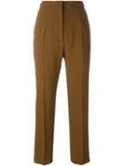 Mm6 Maison Margiela Cropped Trousers, Women's, Size: 42, Brown, Polyester/viscose