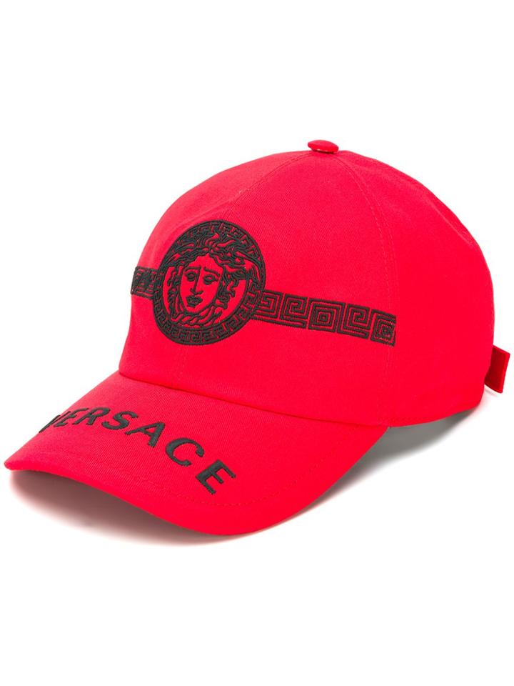Versace Embroidered Medusa Motif Baseball Cap