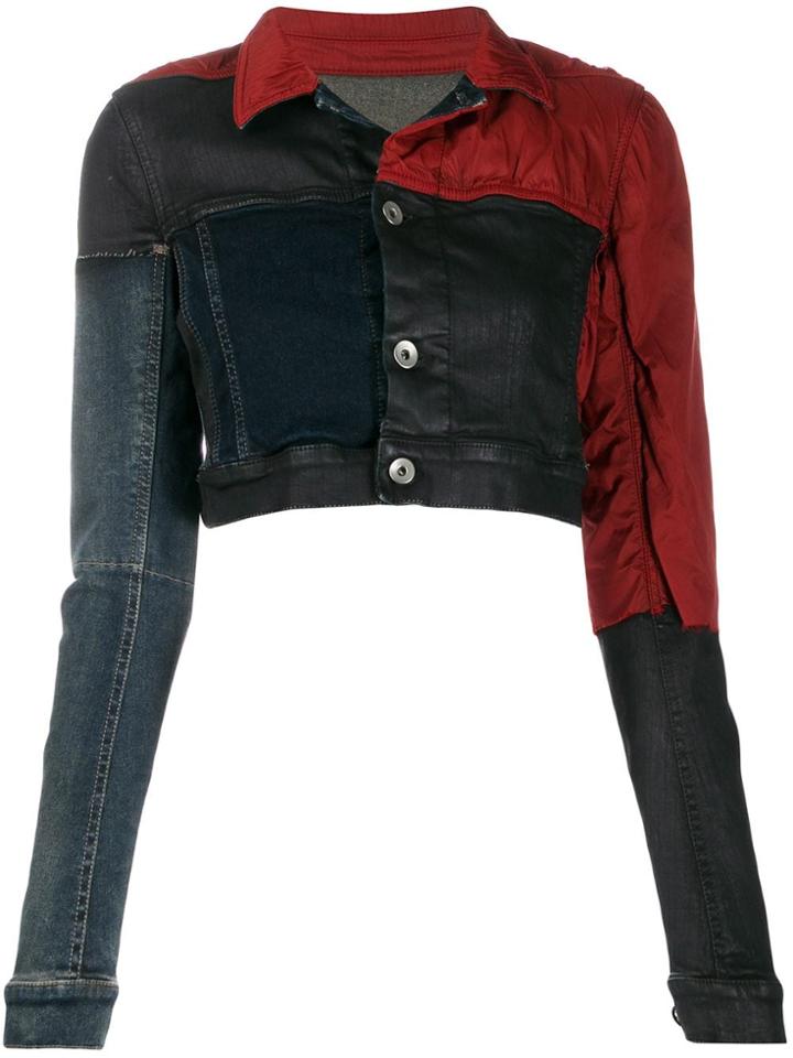 Rick Owens Drkshdw Patchwork Denim Jacket - Red
