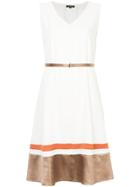 Loveless Striped Sleeveless Mini Dress - White