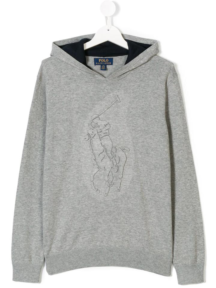 Ralph Lauren Kids Jacquard Logo Hoodie - Grey