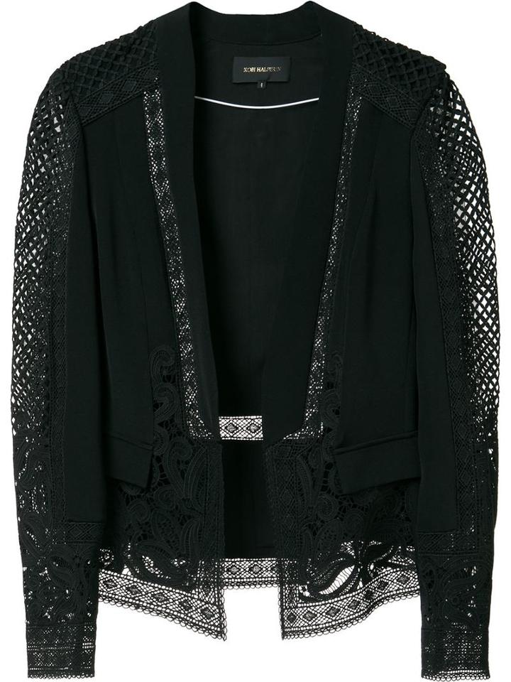 Kobi Halperin Panelled Lace Blazer, Women's, Size: Xs, Black, Polyester/silk