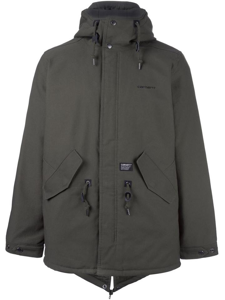 Carhartt Snap Fastening Hooded Coat, Men's, Size: Large, Green, Cotton/nylon