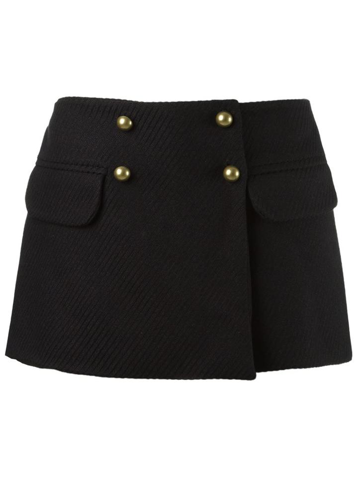 Andrea Bogosian Pocket Skorts, Women's, Size: P, Black, Cotton/viscose