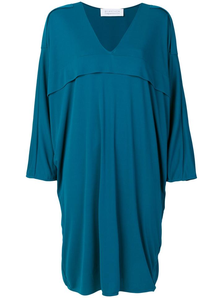 Gianluca Capannolo V-neck Flared Dress - Blue