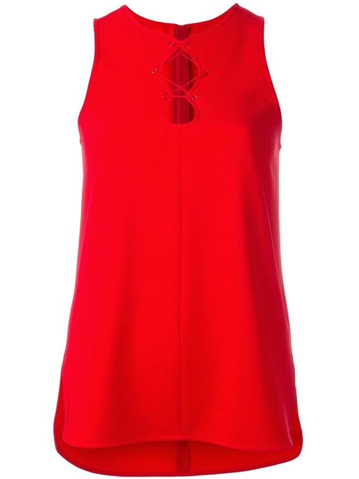 Alexander Wang Sleeveless Lace Up Sleeveless, Women's, Size: 4, Red, Triacetate/polyester