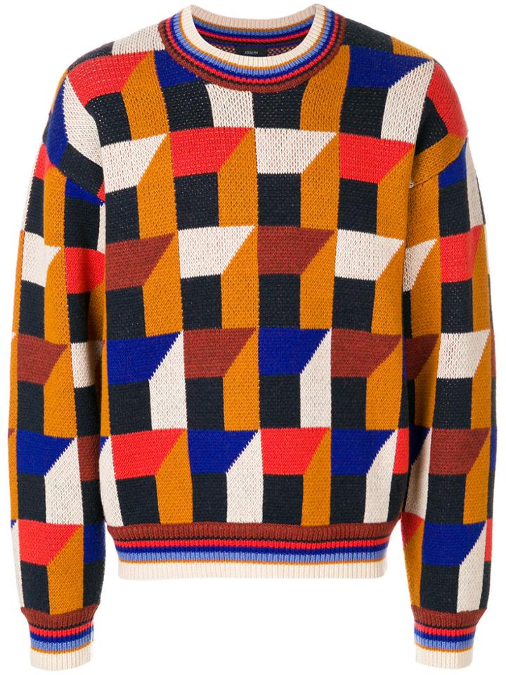 Joseph Tile Intarsia Jumper - Multicolour