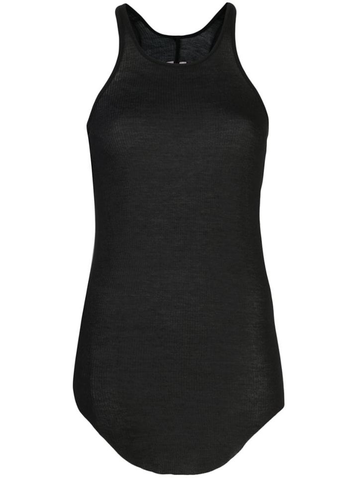 Rick Owens Sheer Longline Tank Top - Black