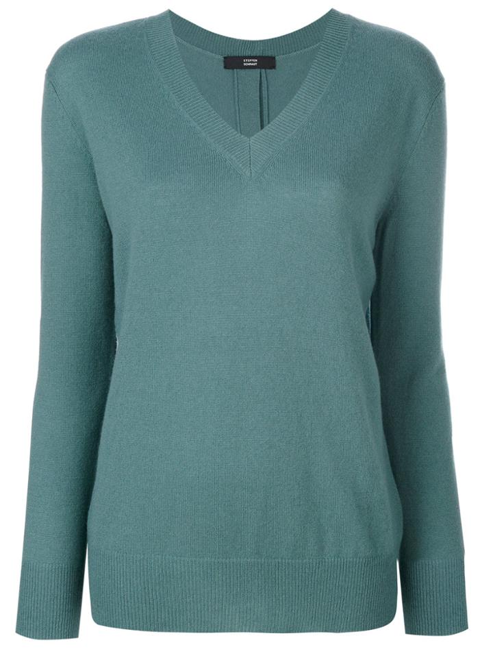 Steffen Schraut V-neck Pullover - Blue