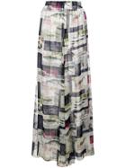 Oscar De La Renta Mykonos Postcard Print Trousers - Blue