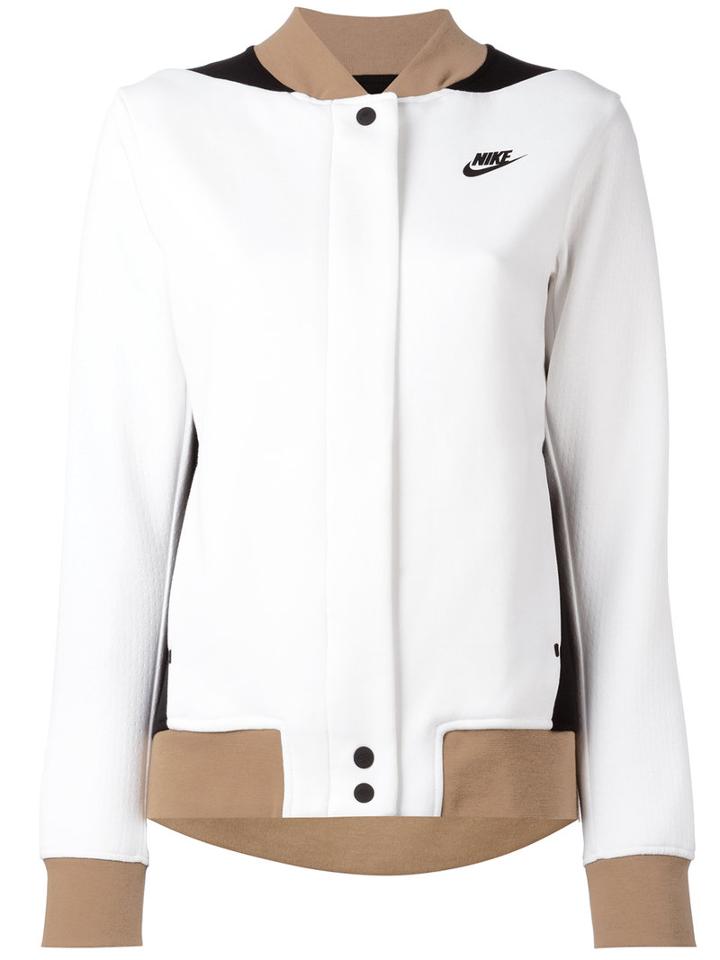 Nike - Tri-colour Varsity Jacket - Women - Cotton/polyester - Xs, White, Cotton/polyester