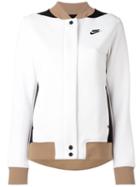 Nike - Tri-colour Varsity Jacket - Women - Cotton/polyester - Xs, White, Cotton/polyester
