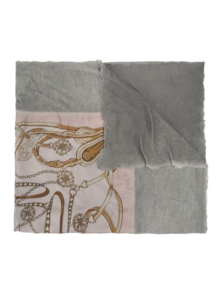 Avant Toi Foulard Print Scarf, Women's, Grey, Silk/cashmere