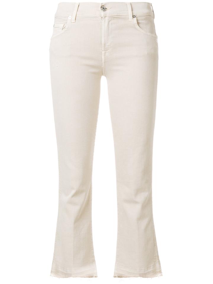 7 For All Mankind Cropped Skinny Jeans - Nude & Neutrals