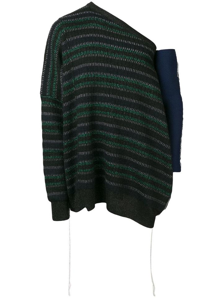 Raf Simons One Shoulder Jumper - Black