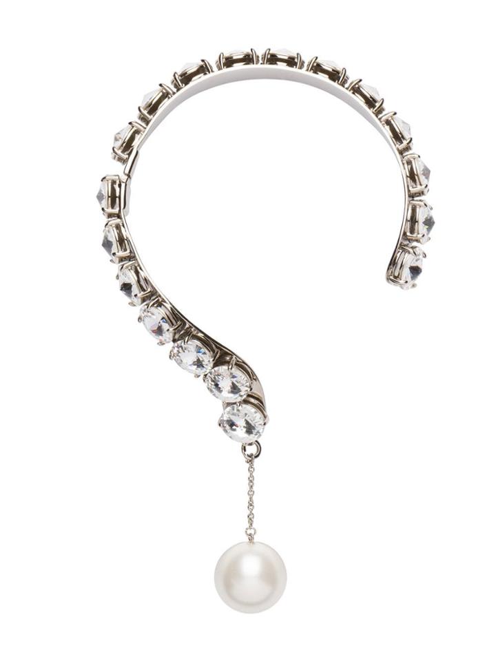 Miu Miu Embellished Crystal Choker - White