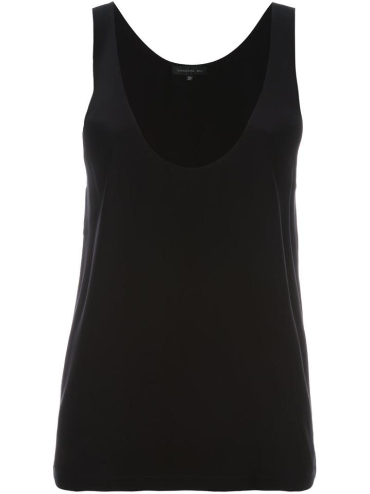 Barbara Bui Scoop Neck Tank Top, Women's, Size: 40, Black, Silk