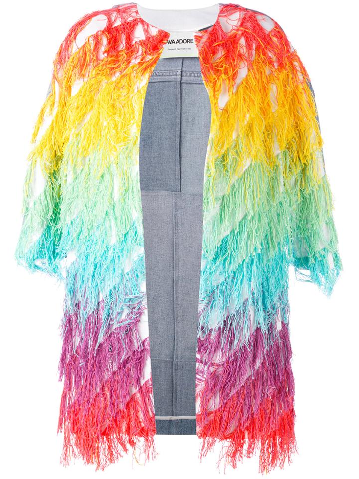 Ava Adore Patched Denim Tassel Jacket - Blue
