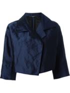 Odeeh Wide Lapel Jacket, Women's, Size: 40, Blue, Polyester/metallic Fibre/cotton