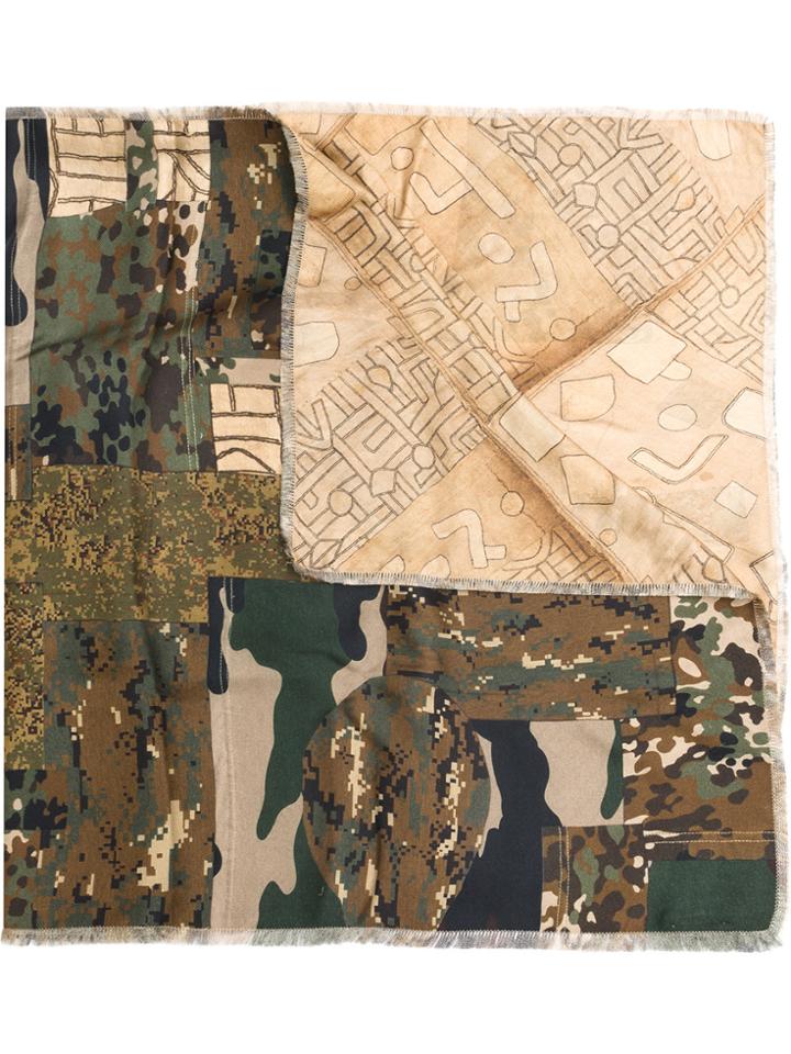 Pierre-louis Mascia Camouflage Print Scarf - Multicolour