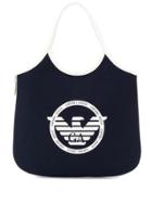 Emporio Armani Contrast Logo Tote - Blue