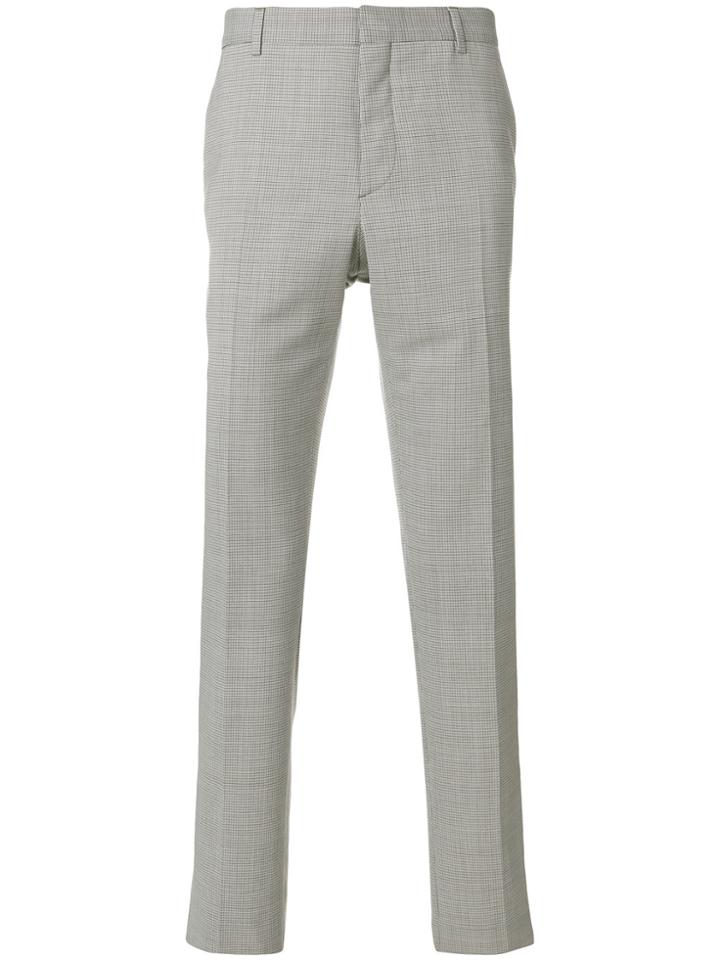 Prada Houndstooth Straight-leg Trousers - Grey