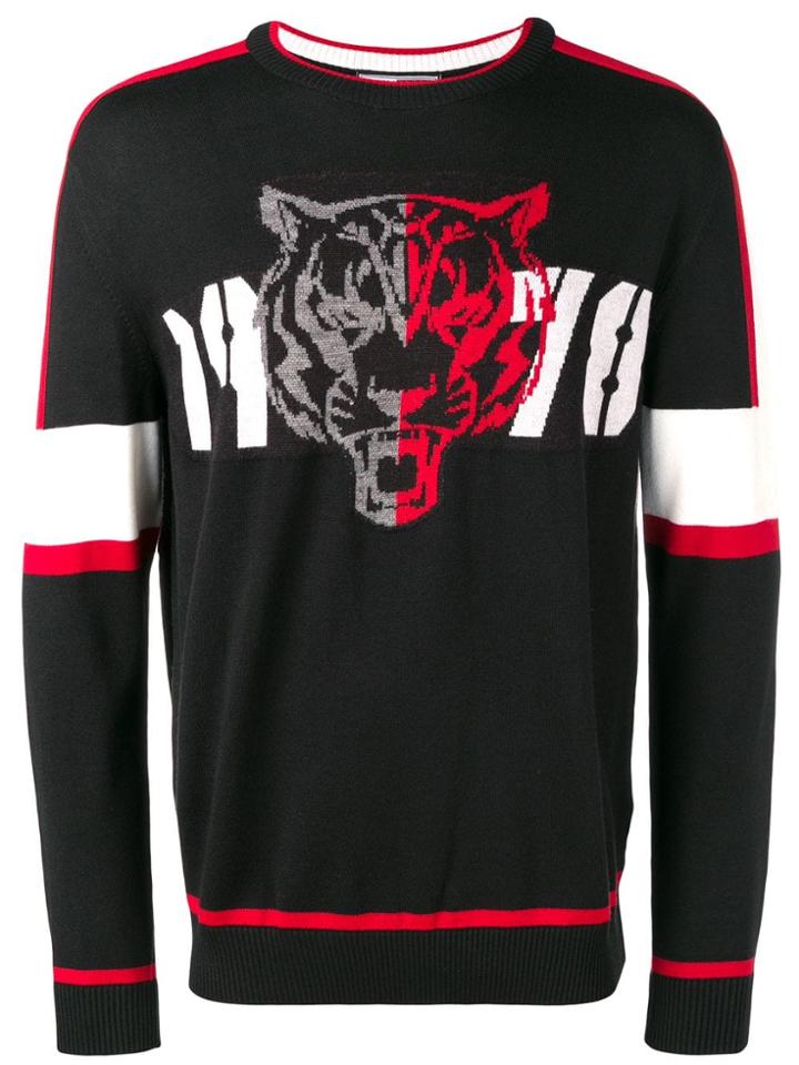 Plein Sport Tiger Knit Jumper - Black