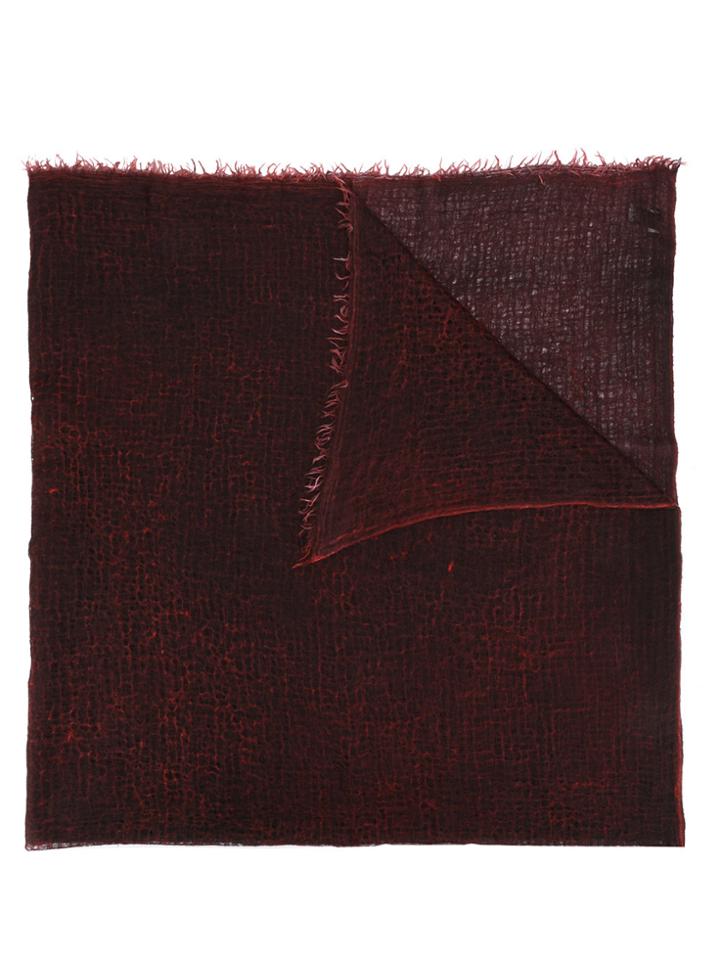 Avant Toi Distressed Effect Scarf - Red