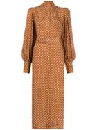 Zimmermann Polka-dot Print Silk Dress - Brown