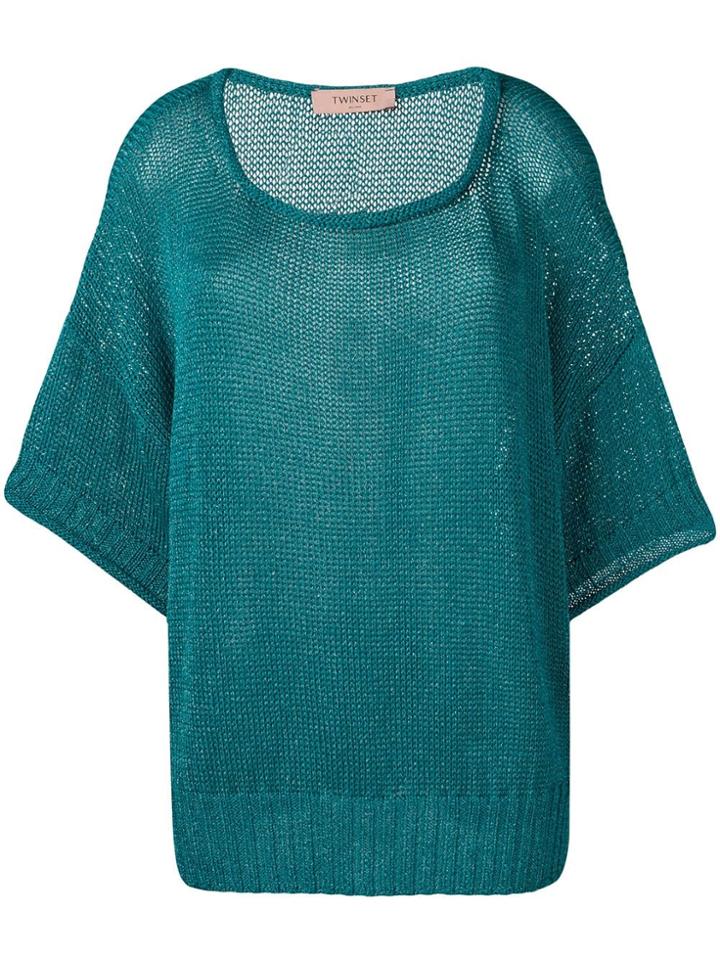 Twin-set Drop Shoulder Jumper - Blue