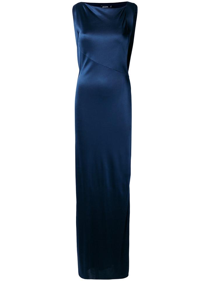 Atlein - Long Gown - Women - Viscose - 38, Blue, Viscose