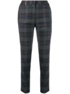 Peserico Check Slim Fit Trousers - Blue