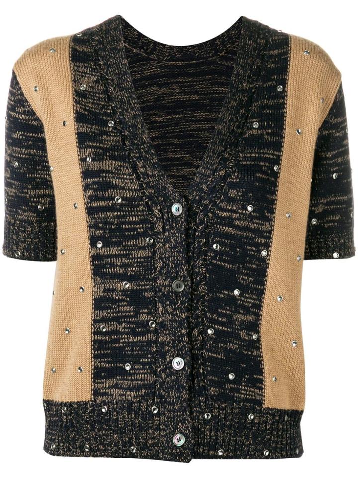 No21 Short-sleeved Cardigan - Neutrals