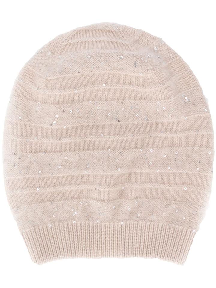 Fabiana Filippi Classic Knitted Beanie Hat - Neutrals