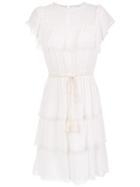 Nk Silk Layered Dress - White