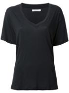 6397 V-neck T-shirt, Women's, Size: Small, Black, Cotton
