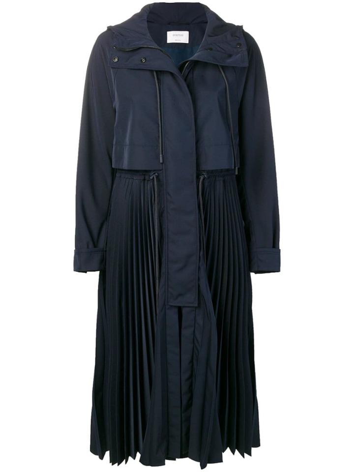 Sportmax Pleated Trench Coat - Blue