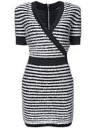 Balmain Wrap V-neck Dress - Black
