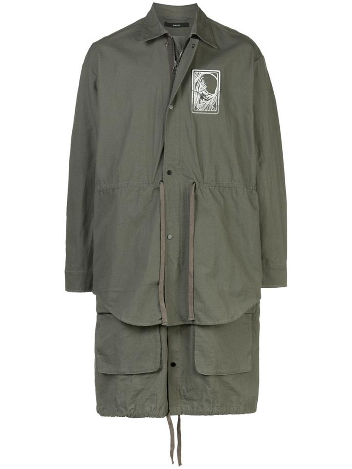 Komakino Layered Drawstring Jacket - Green