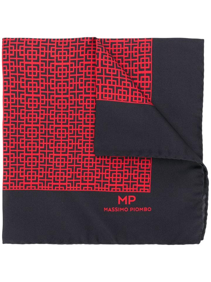 Mp Massimo Piombo Geometric Pattern Pocket Square - Red