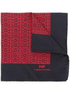 Mp Massimo Piombo Geometric Pattern Pocket Square - Red
