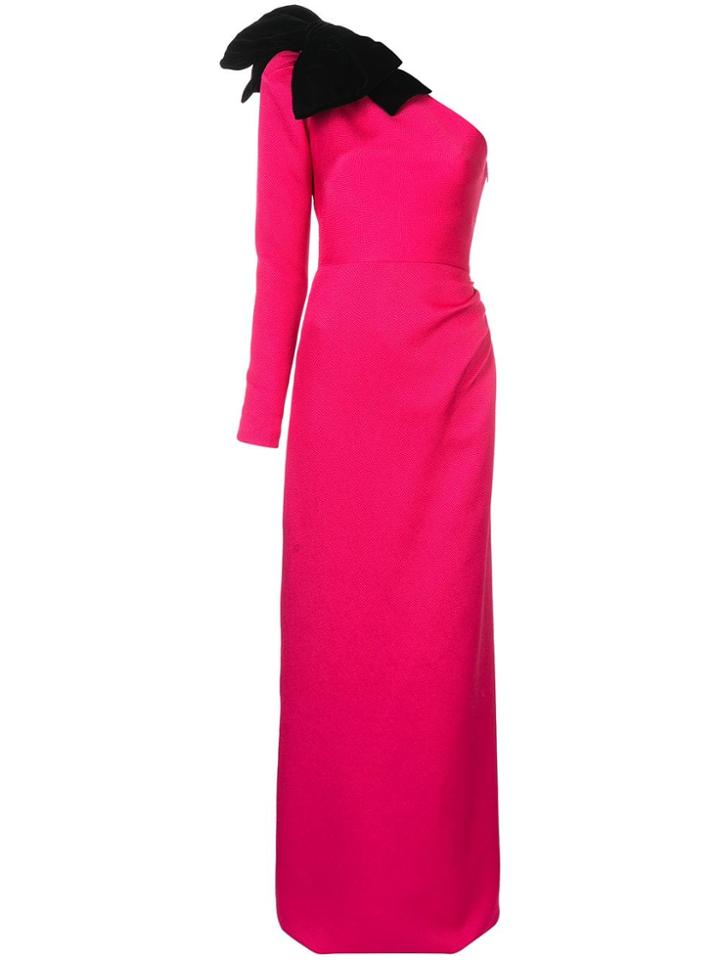 Rebecca De Ravenel One-shoulder Gown - Red