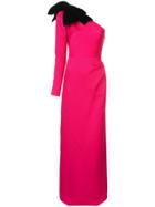 Rebecca De Ravenel One-shoulder Gown - Red