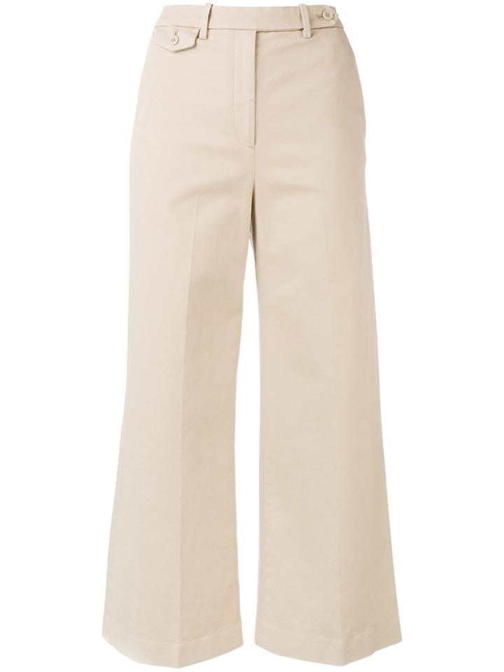 Theory Cropped Chino Trousers - Nude & Neutrals