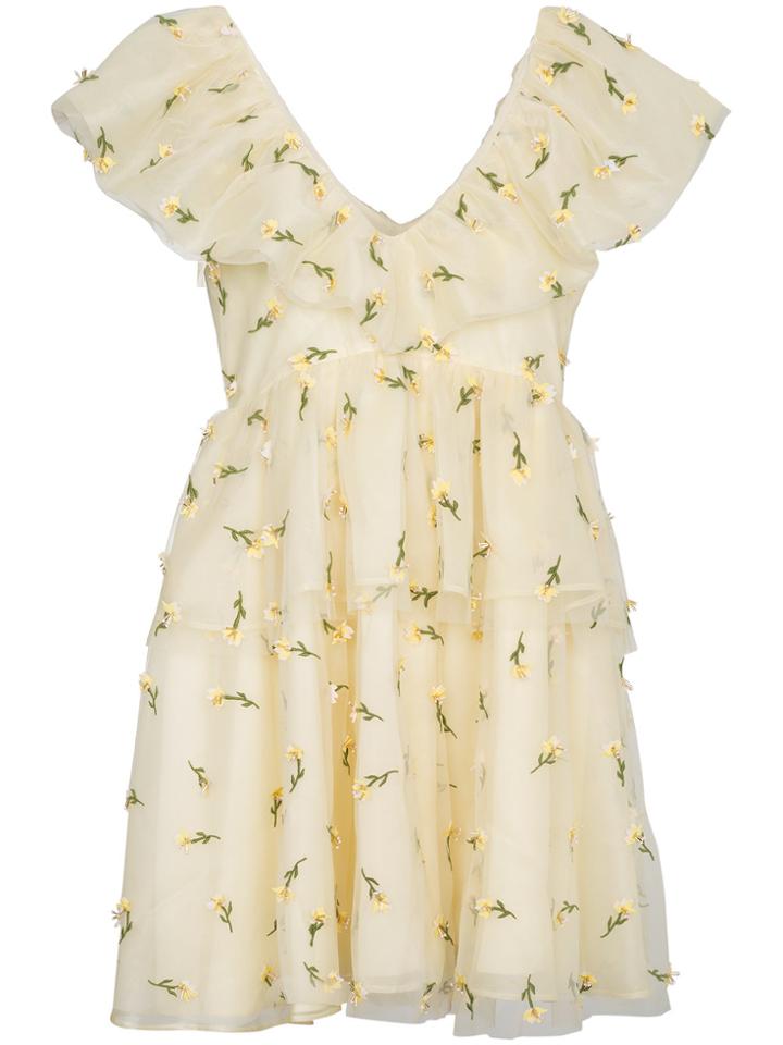 Ganni Gnni Drs Rffl T - Yellow & Orange