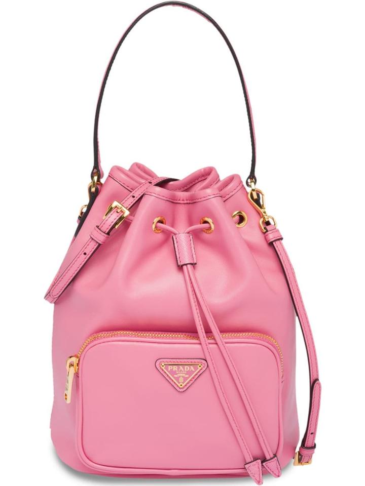 Prada Logo Bucket Bag - Pink