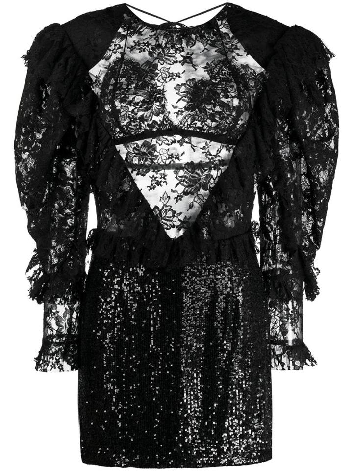 Magda Butrym Contrast Embellished Dress - Black