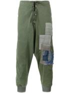 Greg Lauren Army Tent Patchwork Track Pants - Green